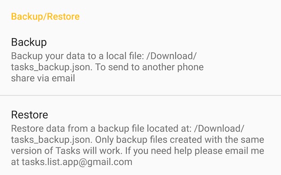 Backup and restore